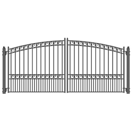 ALEKO Paris Style Iron Wrought Dual Swing Driveway Gate DG16PARD-UNB